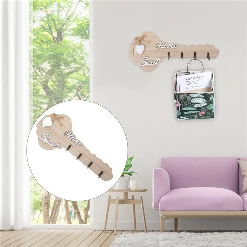 

1pc Door Hanger Retro Wall Hanger Key Shape Hook Wall Decoration Hook for Hotel Dormitory