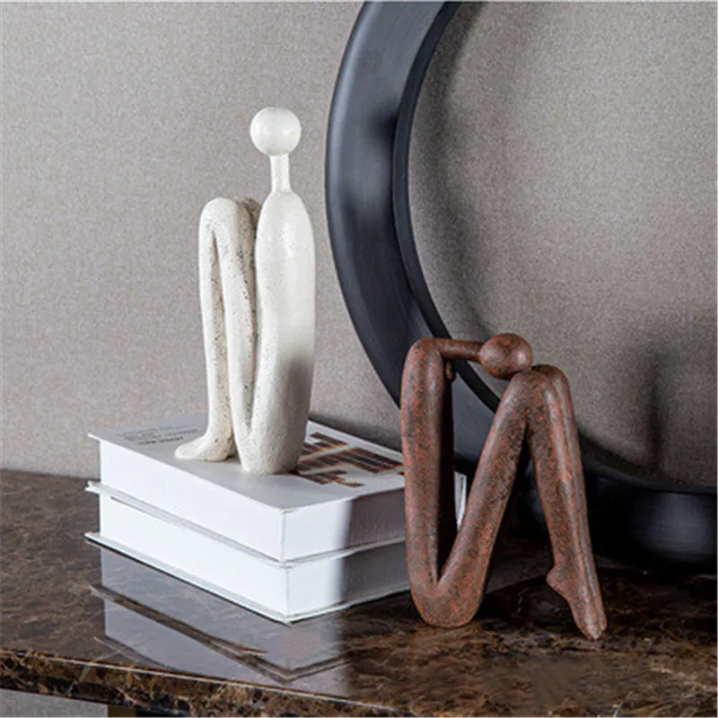 

2022 Resin Geometry Abstraction Figure Bookshelf Figurines Book Shelf Statue Living Room Decoration Accessories Decor Sculpture