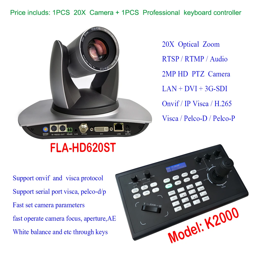 Джойстик Клавиатура управления HDSDI DVI IP PTZ потоковая видеокамера Full 1080p видео
