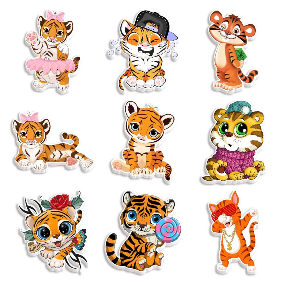 

Акриловая плоская смола, милый маленький цветок, тигр, принт, плоская смола для самостоятельной сборки, Подарочный пакет для волос, аксессуа...