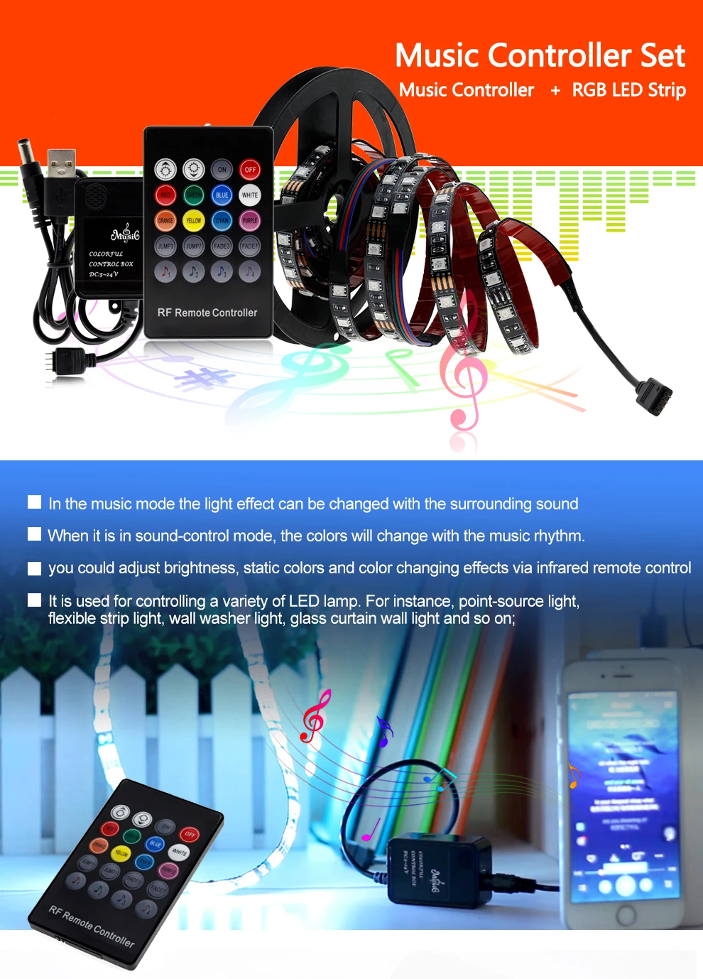 USB Светодиодная лента 5050 гибкий RGB светодиод DC5V RGB цвет сменный ТВ фоновое освещение