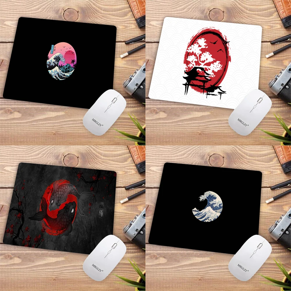 

Japanese Style The Great Wave Off Kanagawa Mousepad Anime Koi Fish Writing Mat Laptops Desk Pad Mouse Mat Gadgets for Computer