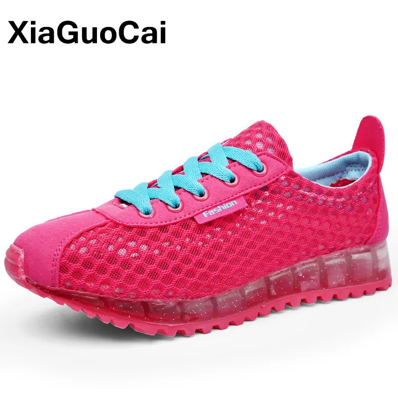 Summer Women Casual Shoes Mesh Female Flats Breathable Lace Up Leisure Cushioning Woman's Sneakers Outdoor 2020 Walking Footwear