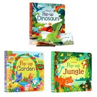 peep inside pop up dinosaursjunglegarden english 3d flap picture book baby children enlightenment reading books