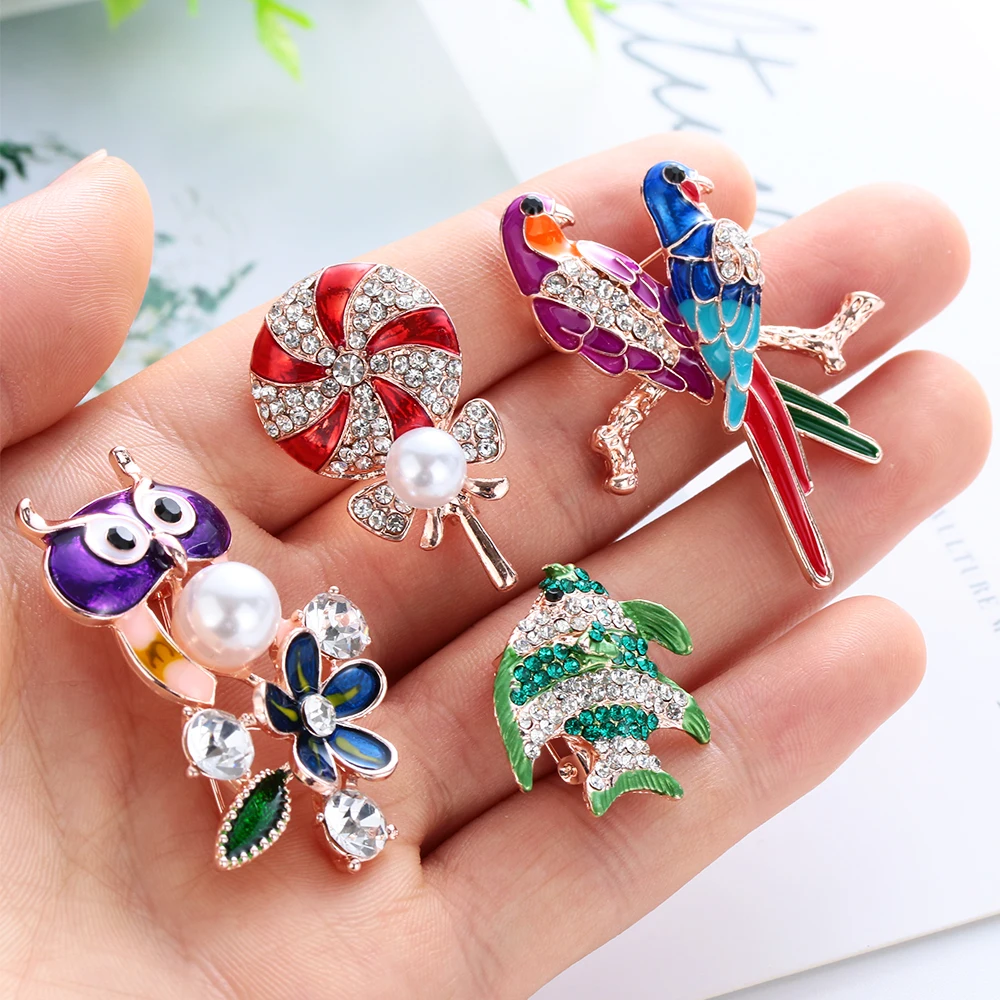 1 шт. эмалированная брошь в виде пчелы утки совы броши с птицами форме насекомого