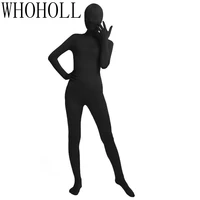 black spandex zentai full body skin tight jumpsuit unisex zentai suit bodysuit costume for women unitard lycra dancewear conan