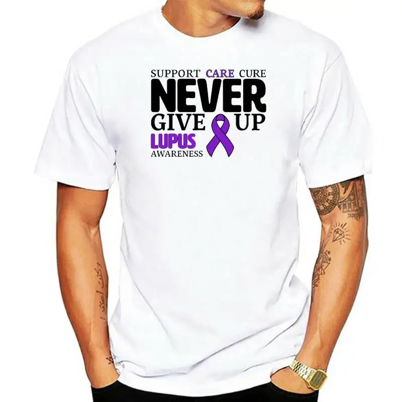 

Inktastic Support Care Cure Never Give Up Lupus Awareness T-Shirt Purple May