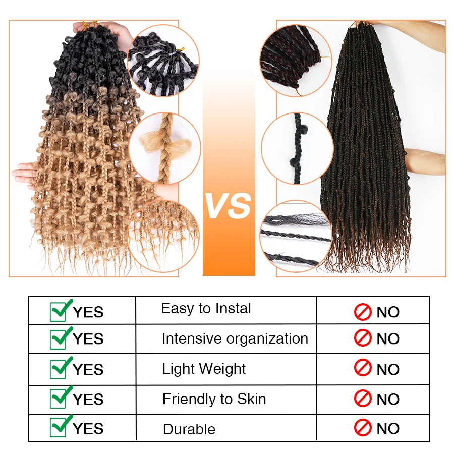 24Inch Jungle Butterfly Faux Locs Box Braids Soft Synthetic Crochet Braiding Hair Extensions Boho Goddess Knotless Pre Looped |