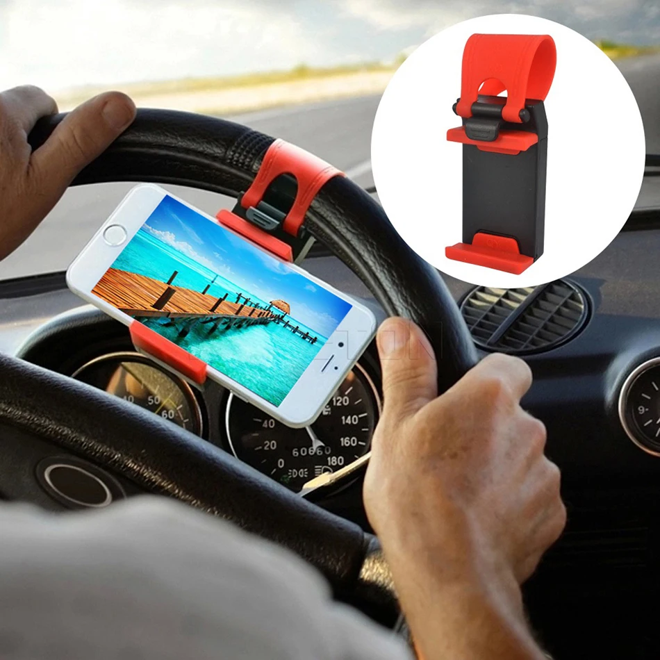 Universal Car Steering Wheel Clip Mount Holder Mobile Phone GPS Stand for iPhone 8 7 7Plus 6 6s Samsung Xiaomi Huawei