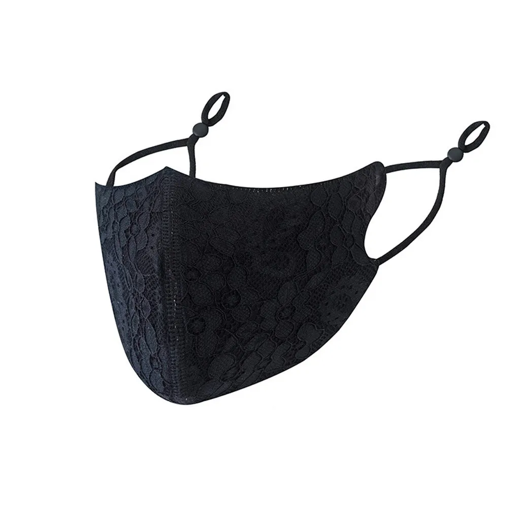 Рождественская многоразовая моющаяся кружевная дышащая хлопковая маска для