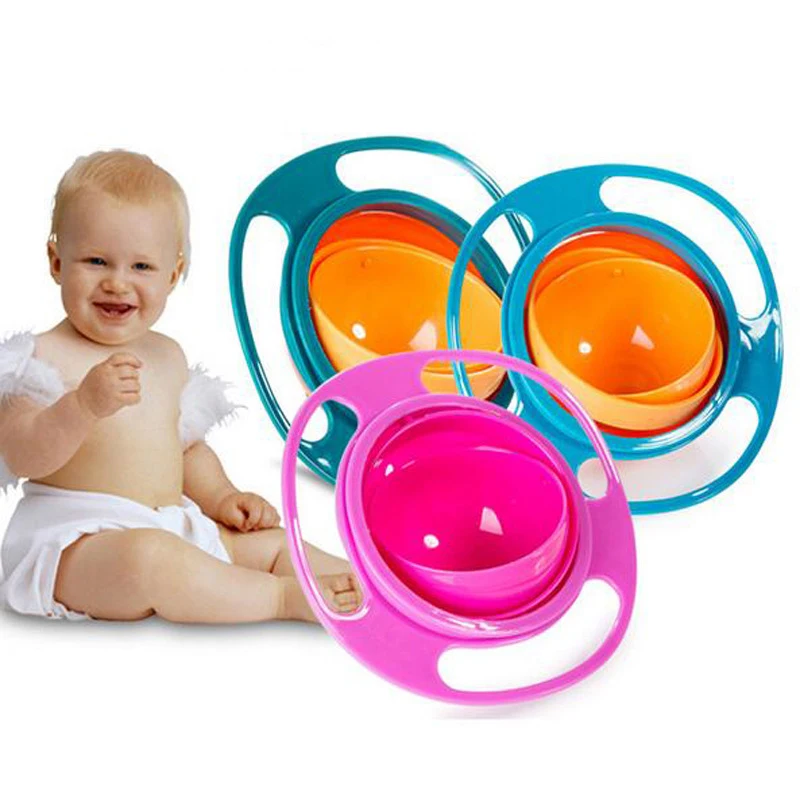 

Baby Cute Baby Gyro Bowl Universal Rotate Spill Proof Bowl Kids Cups 35FP11