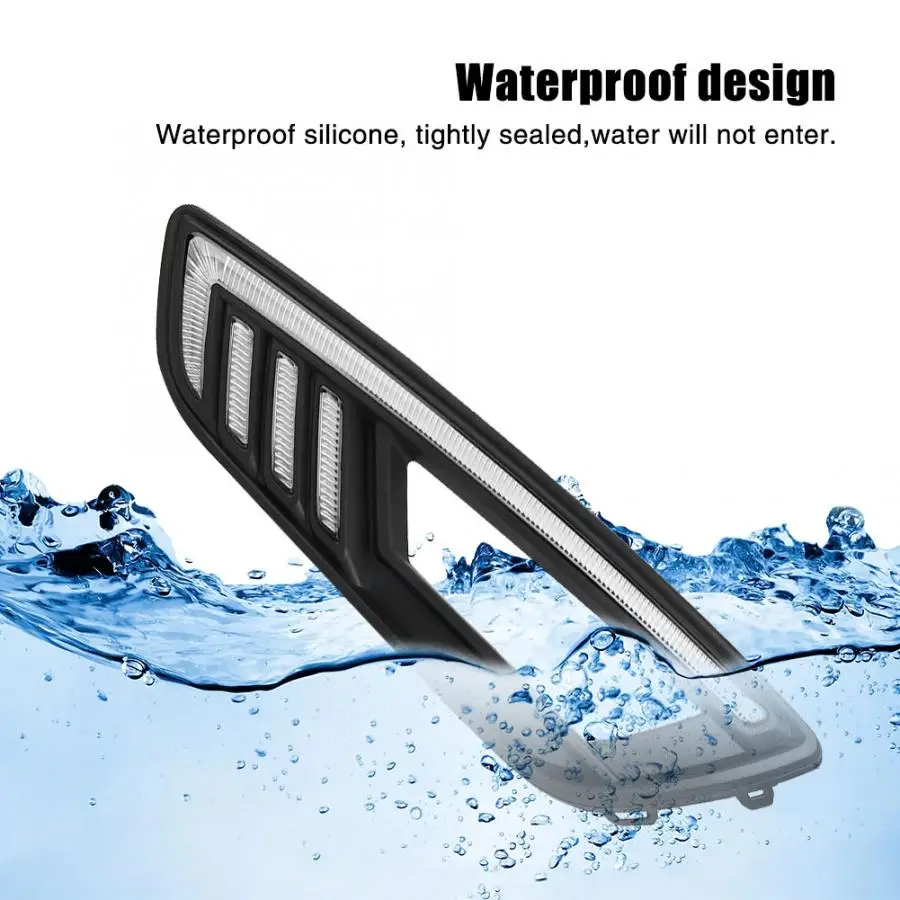 1 пара Автомобильные дневные ходовые огни сигнал поворота двухцветный DRL