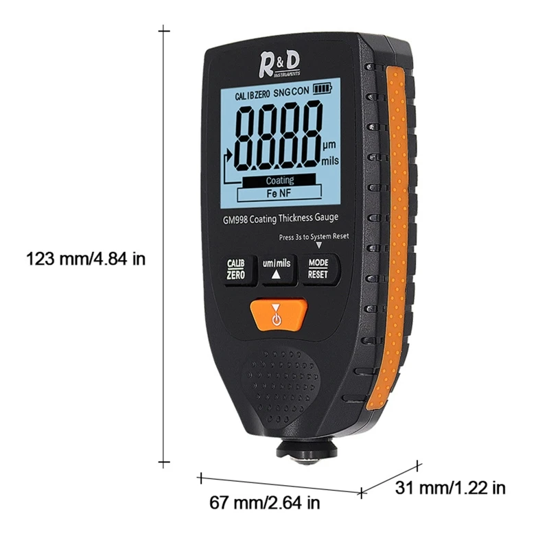 

Mini Digital Thickness Gauge with LCD Display Paint Thickness Gauge Tester Tool Instruments for Car