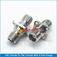 1x pcs high quality dual tnc female to tnc female plug 4 hole flange chassis panel mount brass rf adapters coaxial connector
