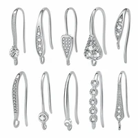 1pairs 100s925 sterling silver hook with diamond hook earrings gold plated handmade diy earring accessories sp