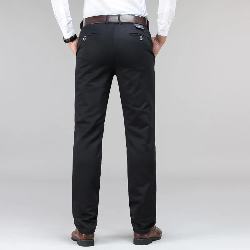 Plus Size 40 42 44 Men's Tencel Casual Pants Not Ash High Quality Fashion Business Straight Elastic Trousers Male Brand Clothes