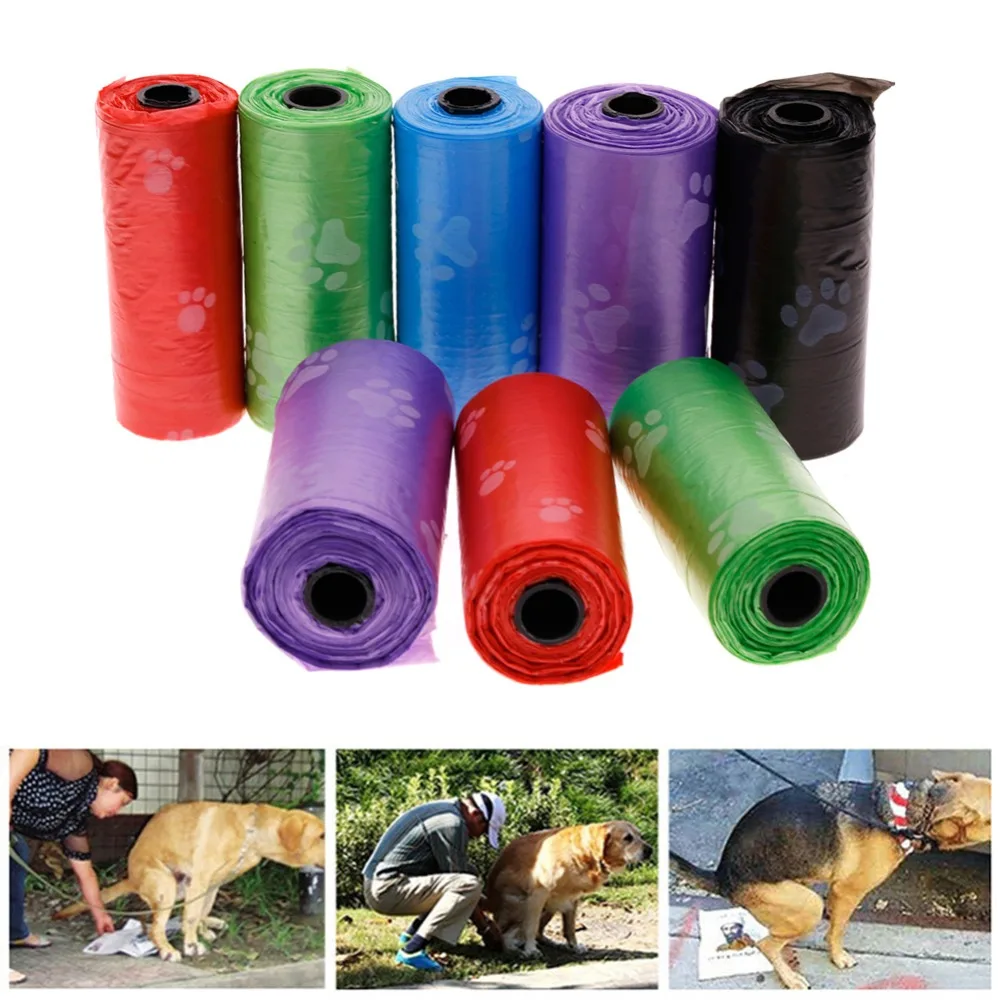 5 шт. разные цвета печать лапы сумки для домашних питомцев из собака экологически