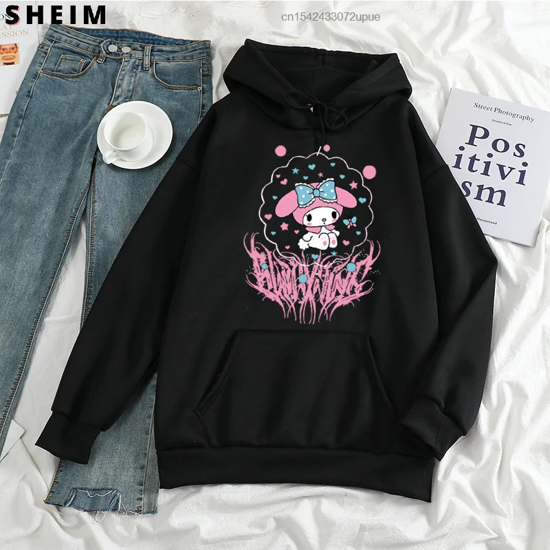 

Sanrio Y2k Aesthetic Hoodies Girls Clothes Women Sweatshirt Autumn Oversized Pockets Long Sleeve My Melody Hooded Pullovers