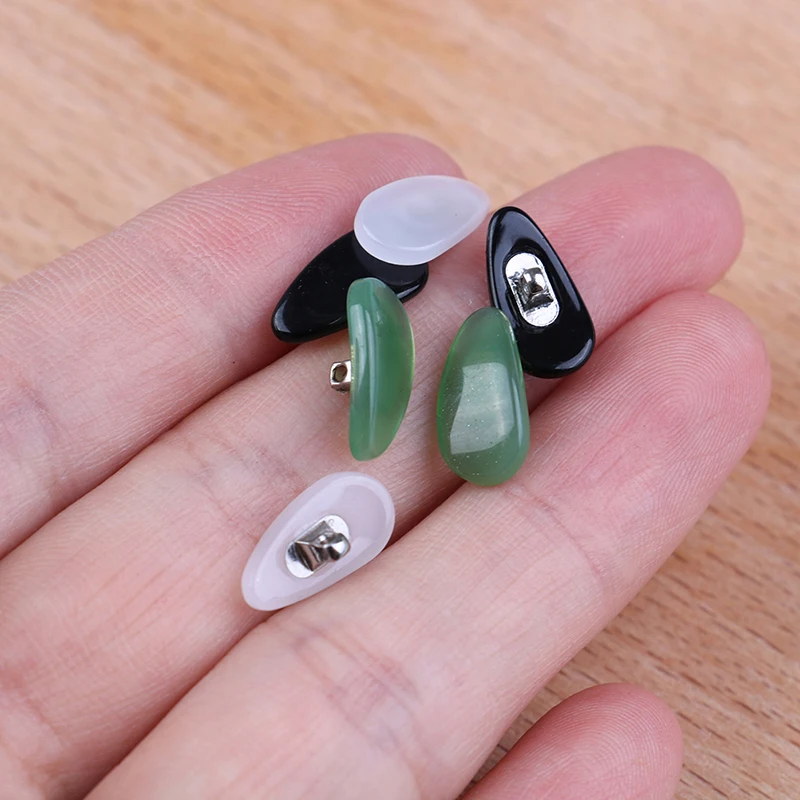 

1 Pair Anti-slip Jade Nose Pads Stick On Screw-in Nose Pad For Eyeglasses Glasses Accessories