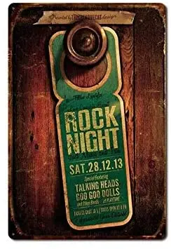 

Rock Night Poster Decor 12x8 Inch Wall Decor Metal Tin Signs Kitchen Garage Bar