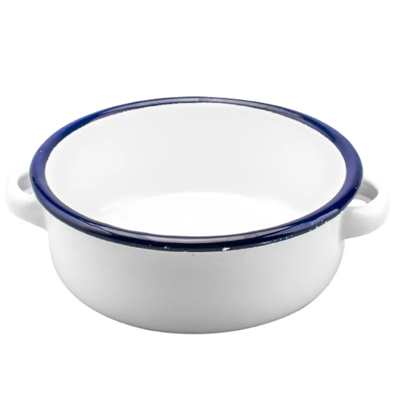 Домашняя бинауральная миска в японском стиле с красными и синими краями для риса