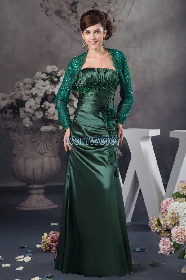 

free shipping 2014 new design hot plus size custom size new long sleeve beading taffeta Mother of the Bride Dress with jacket