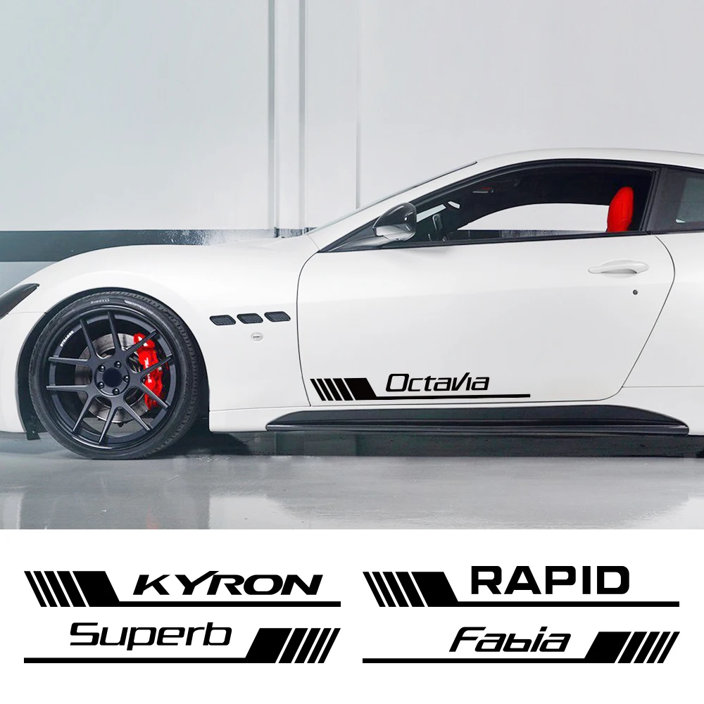 Для Skoda Fabia Scala Karoq Kodiaq Kamiq Octavia Rapid Superb Citigo Roomster боковые наклейки на двери автомобиля
