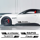 2 шт. боковые наклейки на двери автомобиля для Skoda Octavia Fabia Rapid Superb Kodiaq Scala Karoq Citigo Kamiq Roomster автомобильные аксессуары