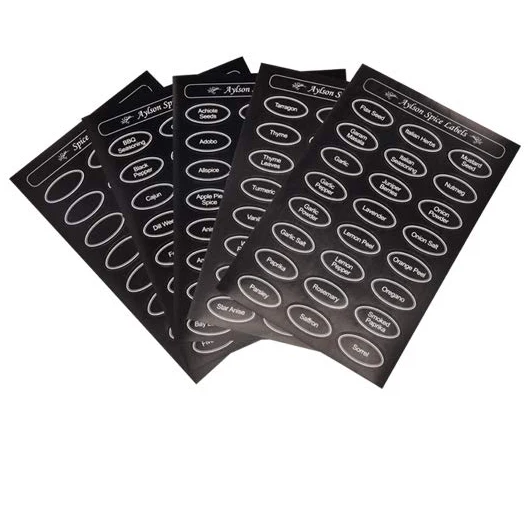 Sticker set 1 шт. Магнитная банка для специй из нержавеющей стали, жестяная прозрачная верхняя крышка для хранения с просеивателем или для приправ, контейнер для специй - Цвет: Sticker set