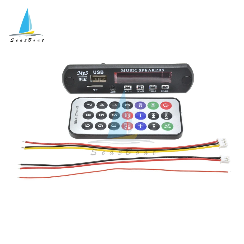 DC 5 в 12 В Micro USB FM AUX 3 мм TF Радио MP3 декодер аудиоплата с дистанционным управлением