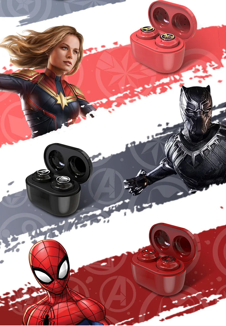 Беспроводные стереонаушники TWS с сертификатом Marvel Капитан Америка Bluetooth V5.0