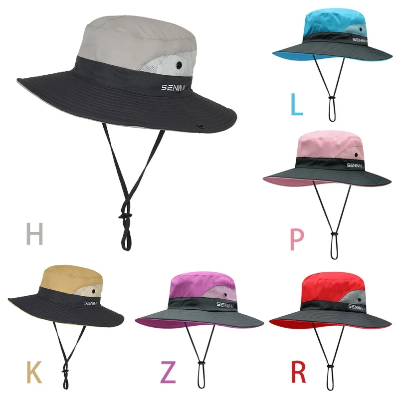 

Women's Foldable Ponytail Sun Hat UV Protection Mesh Wide Brim Beach Fishing Hat