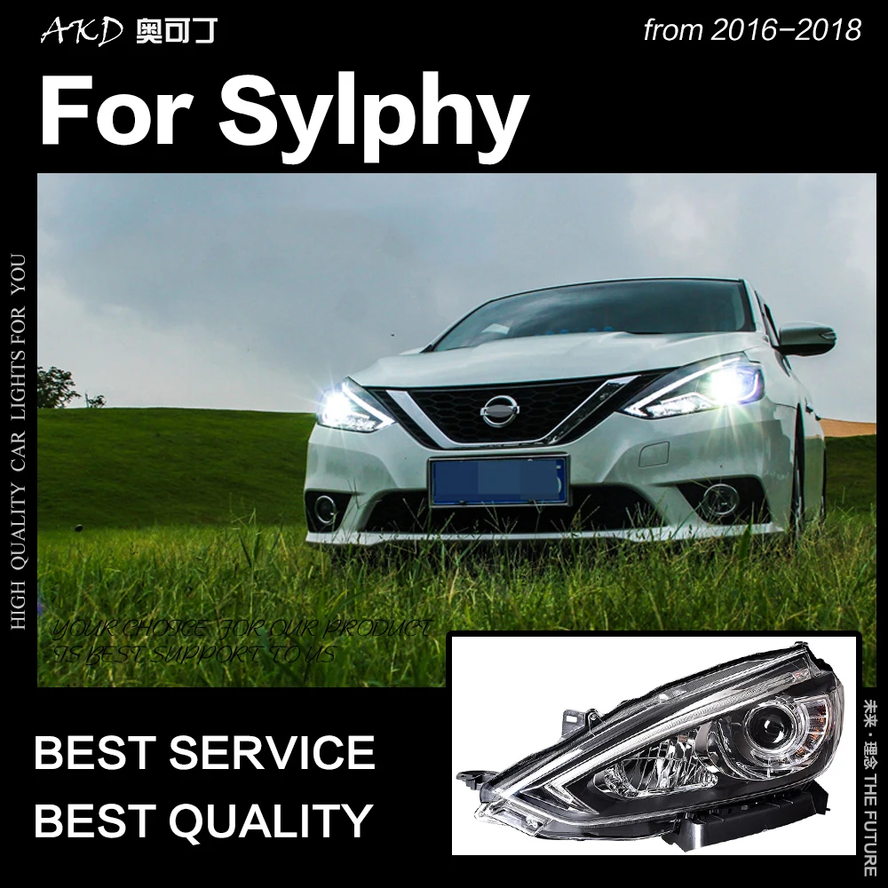 AKD автомобильный Стайлинг для Nissan Sylphy Sentra светодиодный ные фары 2016 2018 новый