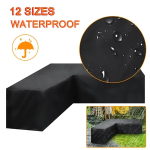 12 sizes garden rattan corner furniture cover outdoor v shape l shape corner garden patio waterproof sofa protective set free global shipping