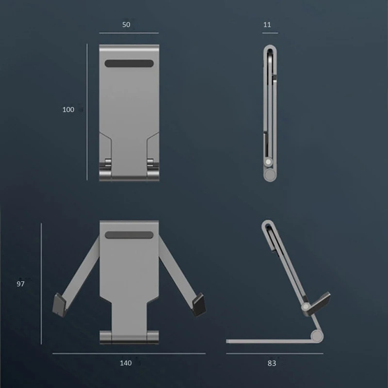 

Phone Stand Foldable Aluminum Alloy Mobile Phone Tablet Universal Bracket for iPhone iPad Kindle and Most Smart Device