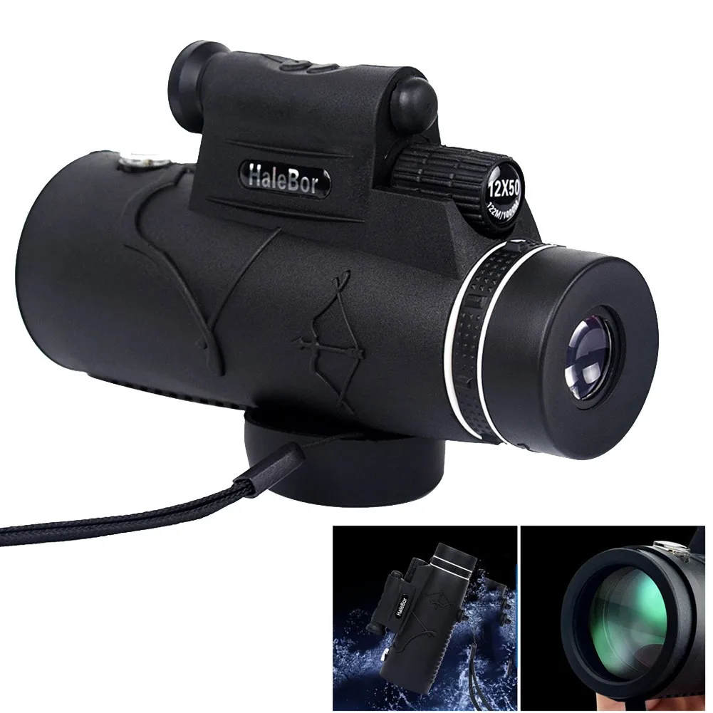

50x60 Monocular Telescope Night Vision MonocularOptical HD Lens Telescope With Light For Camping Hiking Hunting