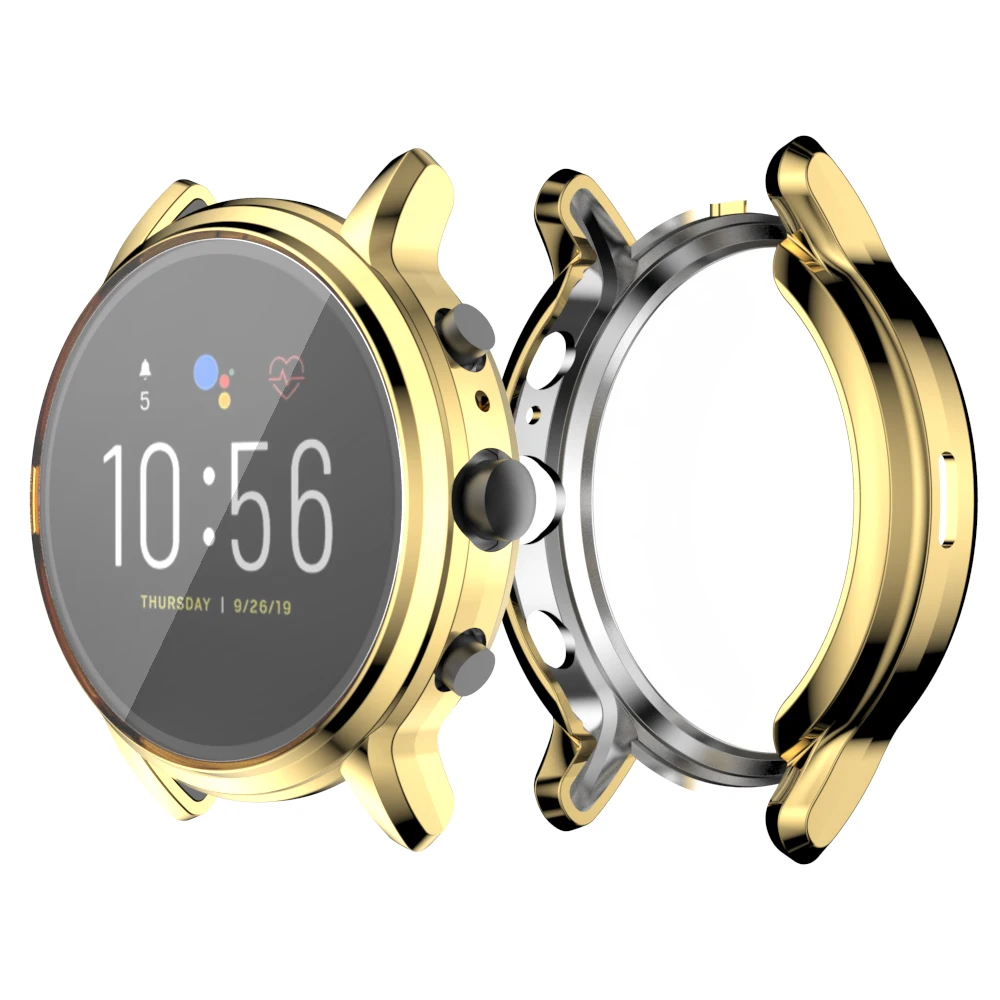 Мягкий ТПУ чехол для часов покрытие полное гальванический защитный Fossil Gen 5 Carlyle