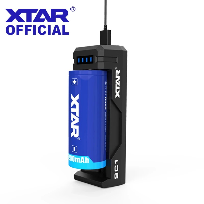 

XTAR Battery Charger MC1 MC1PLUS SC1 USB Charger Charging For Rechargeable Li-Ion Batteries 22650 26650 18700 20700 21700 18650