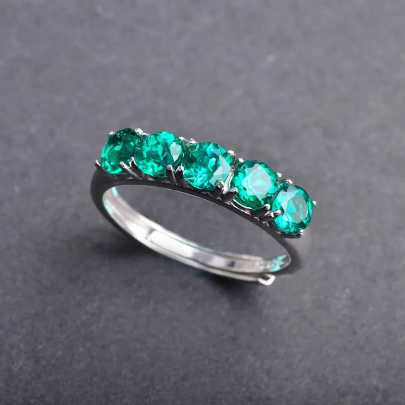 Женское кольцо из серебра 925 пробы с изумрудом | Украшения и аксессуары