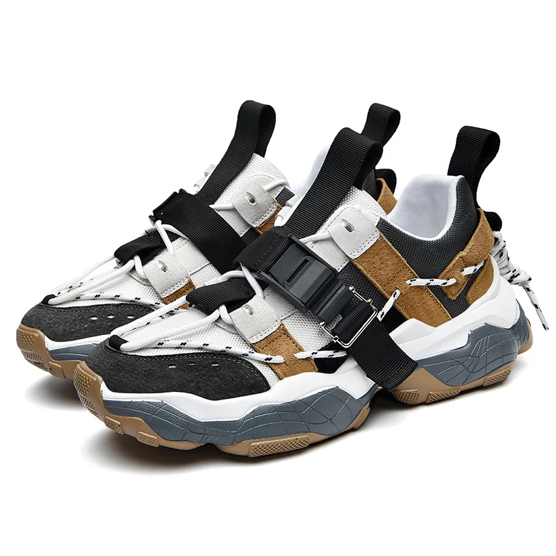Кроссовки мужские дышащие сетчатые на шнуровке Нескользящие в стиле хип-хоп |