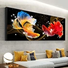 Алмазная 5D картина из двух рыбок кои, животное кои, вышивка крестиком, полная Алмазная вышивка, мозаика, большая черная белая Настенная картина EE2240