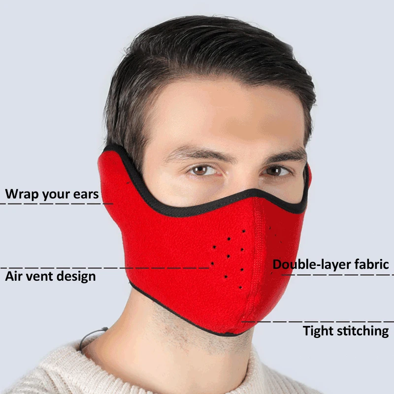 

Fast Ship! VWindproof Mask Washable Breathable Windproof Face Mouth Mask Filters Men Women Cycling Motorcycle Face Ear Mask