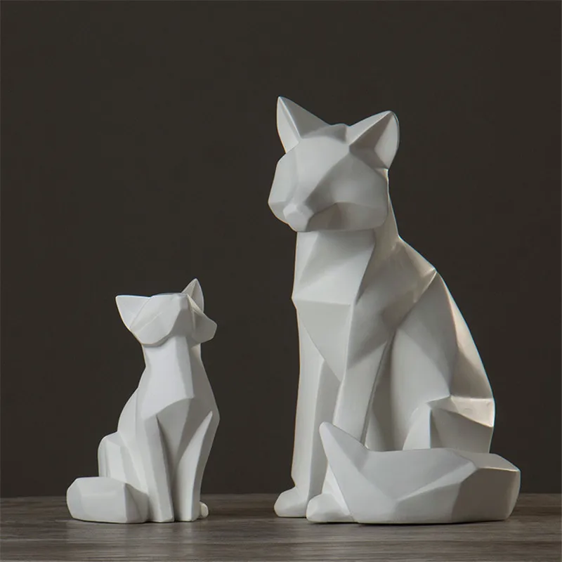 Скандинавский простой абстрактный белый геометрический Лисий скульптура
