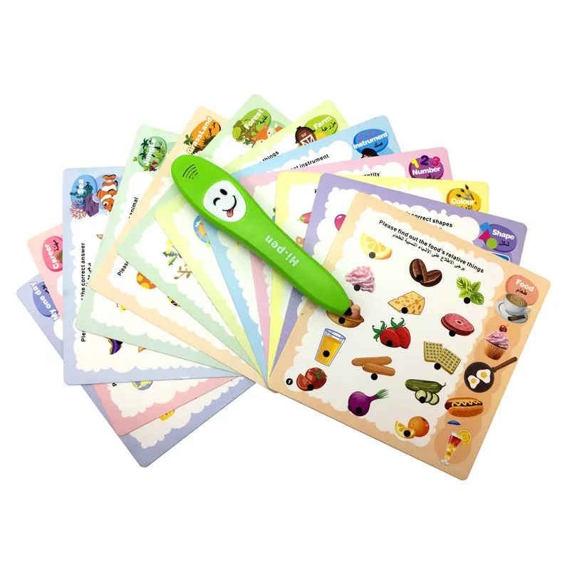 

Kids Children's Arabic Language Learning Pen Toys 12 Cards Early Educational Voice Smart Study Papers Reading Machine Book Kit