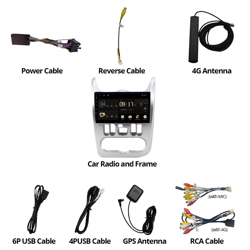 

TIEBRO 2DIN Android 9.0 Car Radio For 2009-2015 Renault Logan I Sandero Lada Lergus Dacia Car Multimedia Video Player Navigation