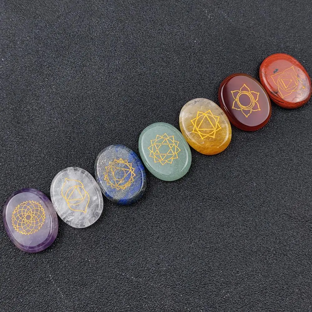 7 шт. камни в виде чакры восстанавливающий Кристалл Рейки со стандартными