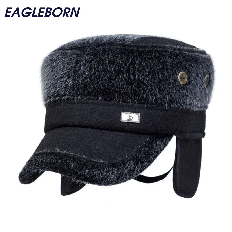 Высокое качество меховая мужская шапка зимняя защита головы шапки Gorras Chapeu модная