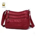 Сумка кросс-боди Beibaobao Женская, модный саквояж красного цвета из мягкой искусственной кожи, Сумочка на плечо, 2020