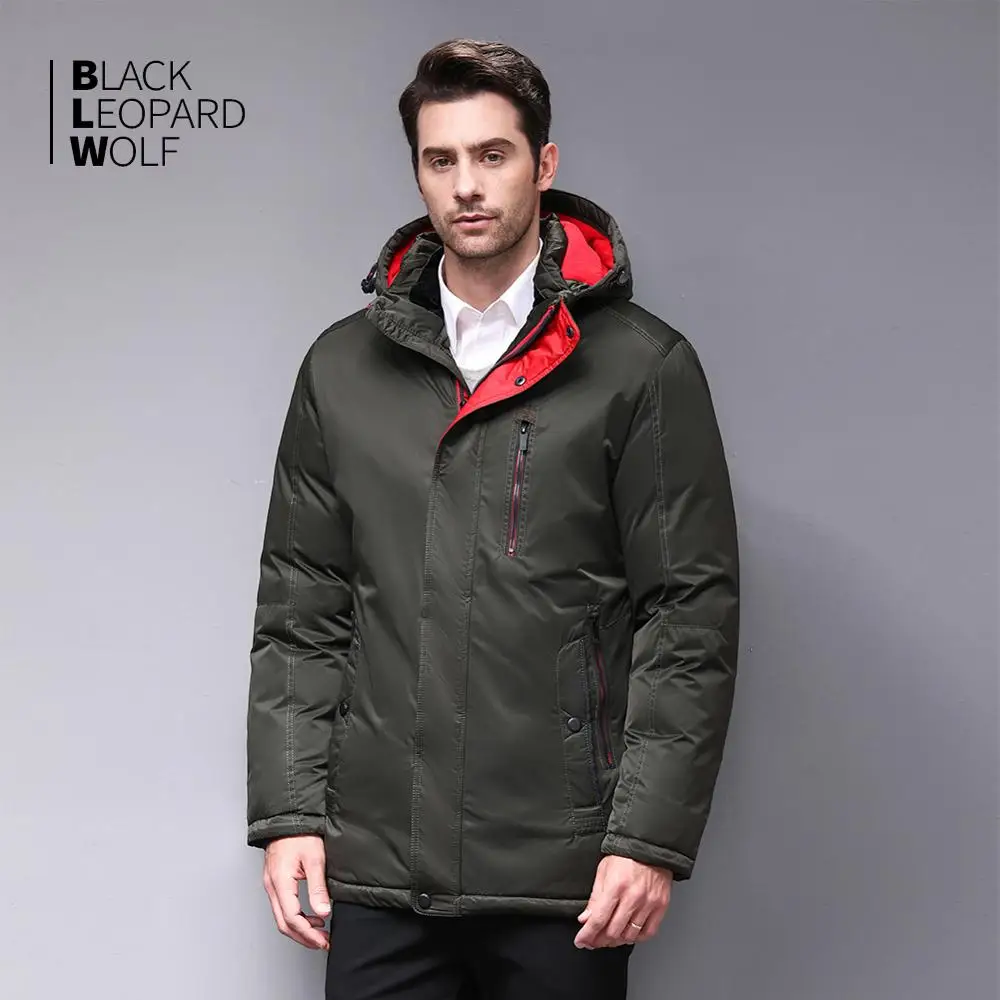 Blackleopardwolf 2019 Распродажа зимняя ветрозащитная мужской пуховик с капюшоном