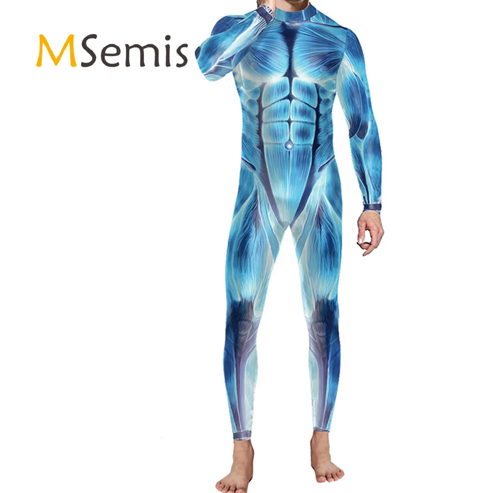 Мужской карнавальный костюм на Хэллоуин цельный с воротником-стойкой вечерние